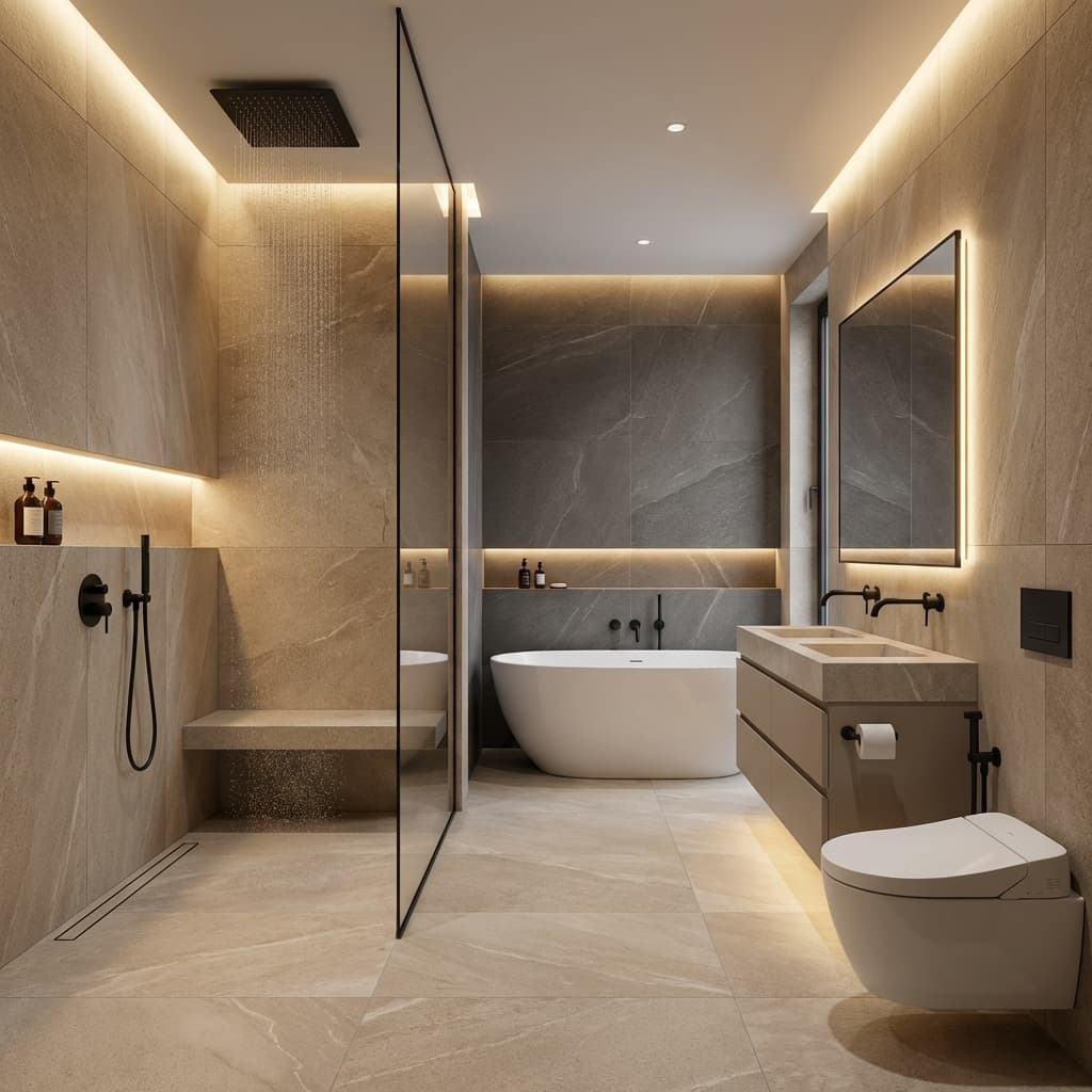 Design koupelen 2025: Funkčnost, barvy a materiály